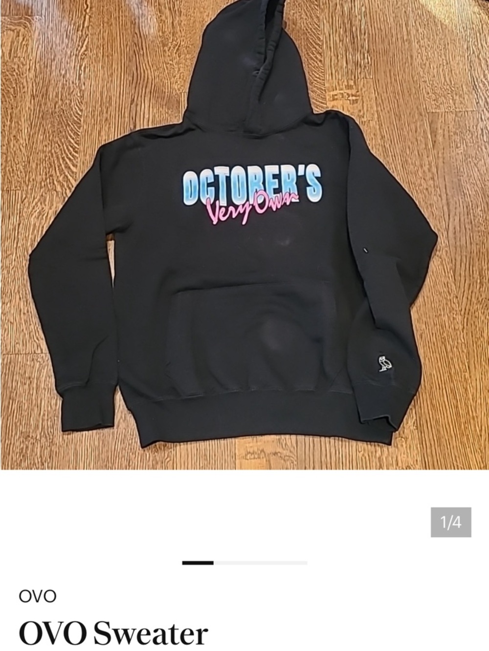 OVO DRAKE HOODED BLACK SWEATSHIRT! Sz XL! 🦉🦉🦉🦉🦉🦉🦉🦉🦉🦉🦉🦉🦉🦉🦉